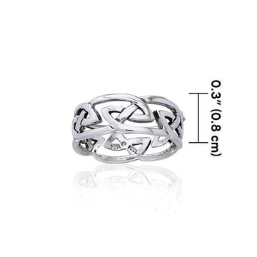 Modern Celtic Silver Ring TRI900 - Jewelry